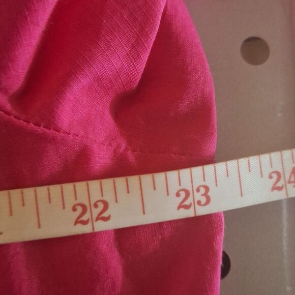 Chicos Womens Coat Long Sleeve Short Trench Style Pink Canvas Cotton Fall XL - Picture 7 of 8